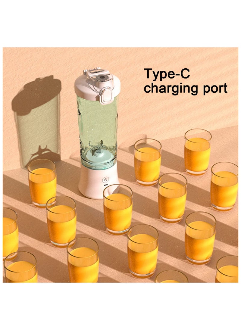 600ML Frullatore Smoothie Portatile, Mini Mixer per Smoothie, con 6 Lame in Acciaio Inossidabile, Frullatore Portatile USB Ricaricabile Bottiglia Frullatore, per Frullati, Succhi e Frullati