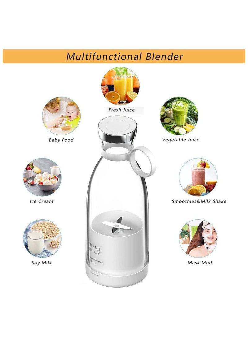 Portable USB Rechargeable Blender, Silver, 350ml Capacity