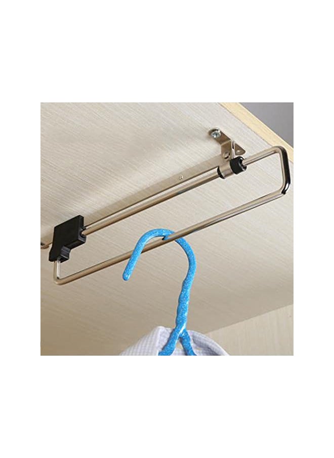 Retractable Closet Pull Out Rod Closet Valet Rod Extending Rail Pull Out Hanger Closet Valet Rod Rail Sliding Extending Telescopic Clothes Rod, 12 Inch=30 cm Closet Rod Bracket Wardrobe Hanger Rail