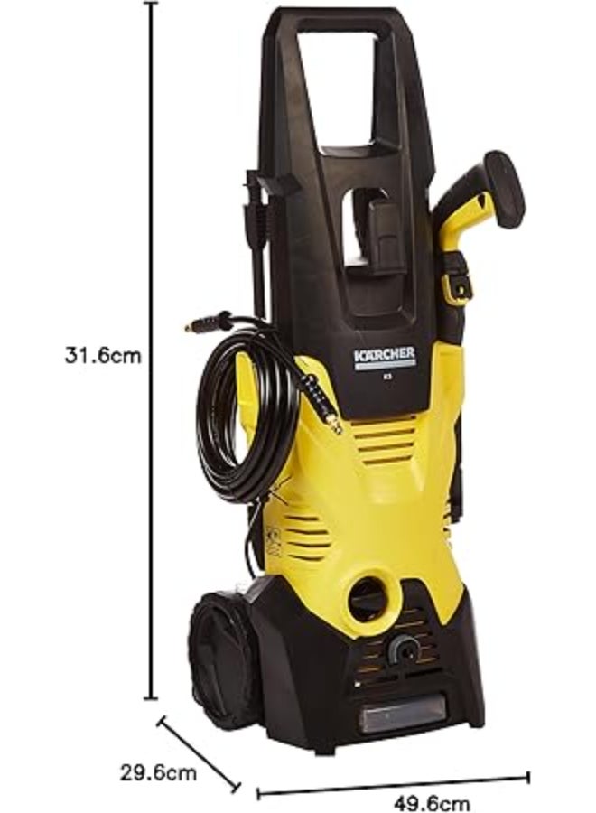 High Pressure Washer K3, Perfect For Bicycles, Garden Fences And Motorcycles Yellow & Black