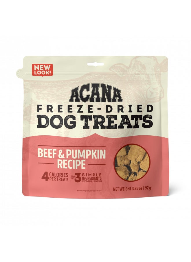 ACANA Singles Freeze Dried Dog Treats, Limited Ingredient Grain Free Beef & Pumpkin Recipe, 3.25oz