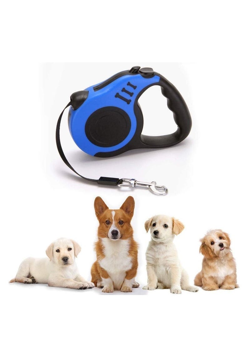 Retractable Dog Leash, Pet Walking Leash With Anti-slip Handle, Strong Nylon Tape, Tangle-free,One-handed One Button Lock & Release, Suitable For Small/Medium Dog Or Cat (16 ft)