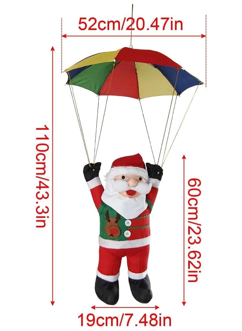 Christmas Parachute Santas Decorations,Christmas Parachute Decorations,Cute Santa Christmas Decor,Christmas Ornaments Parachute Santa,Parachute Santa Hanging For Indoor Outdoor Party Decor(60cm)