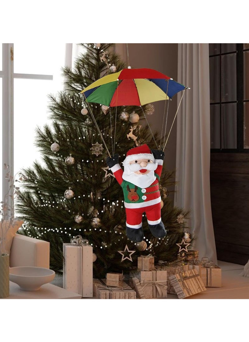 Christmas Parachute Santas Decorations,Christmas Parachute Decorations,Cute Santa Christmas Decor,Christmas Ornaments Parachute Santa,Parachute Santa Hanging For Indoor Outdoor Party Decor(60cm)