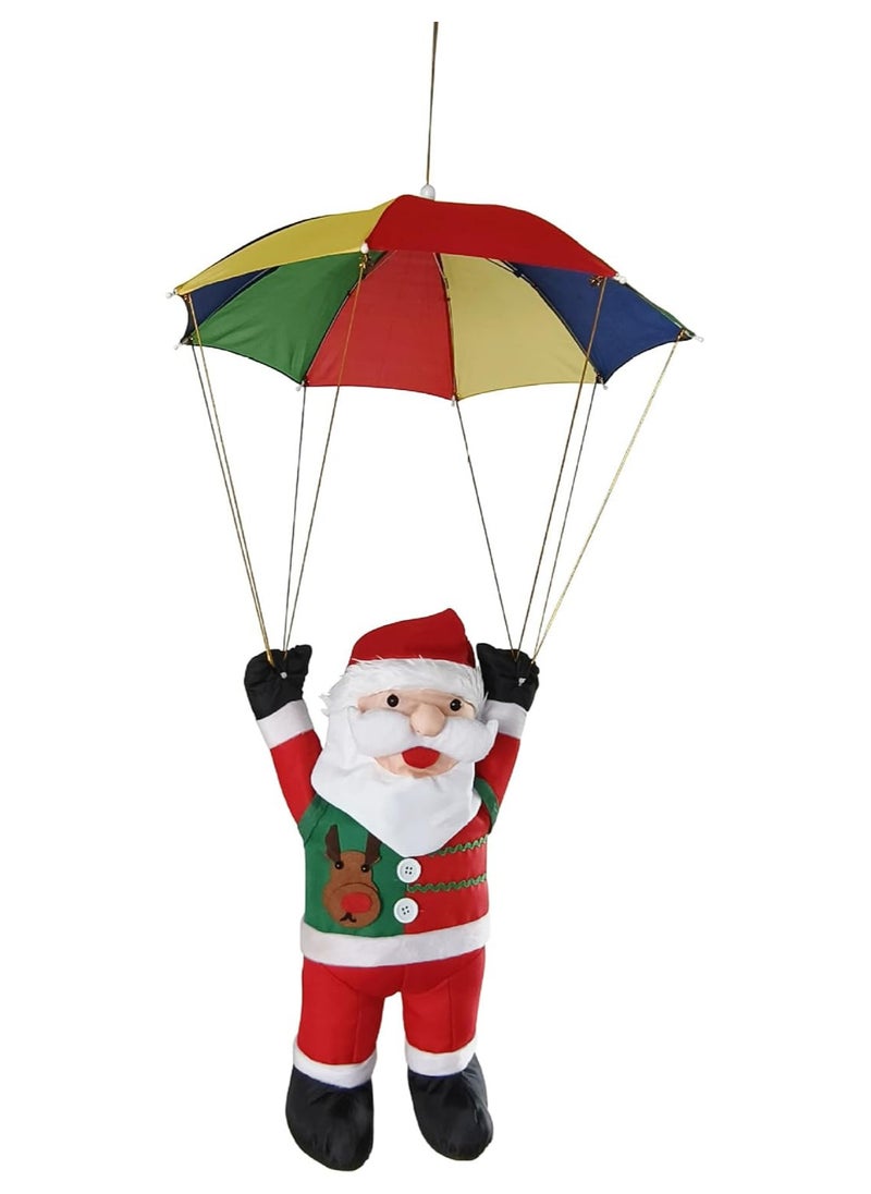 Christmas Parachute Santas Decorations,Christmas Parachute Decorations,Cute Santa Christmas Decor,Christmas Ornaments Parachute Santa,Parachute Santa Hanging For Indoor Outdoor Party Decor(60cm)