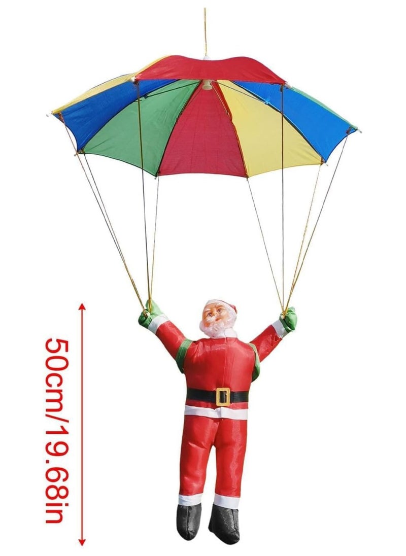 Christmas Parachute Santa Decorations,Flying Santa Doll Pendant Christmas Tree Decorations|Santa Ornaments Decor,Funny Christmas Decorations,Christmas Tree Ornaments for Parties (50cm)