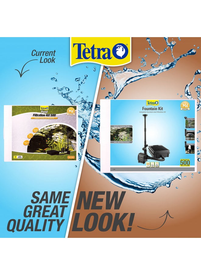 Tetra Pond Filtration Fountain Kit, For Ponds Between 250 and 500 Gallons, Includes 3 Fountain Attachments