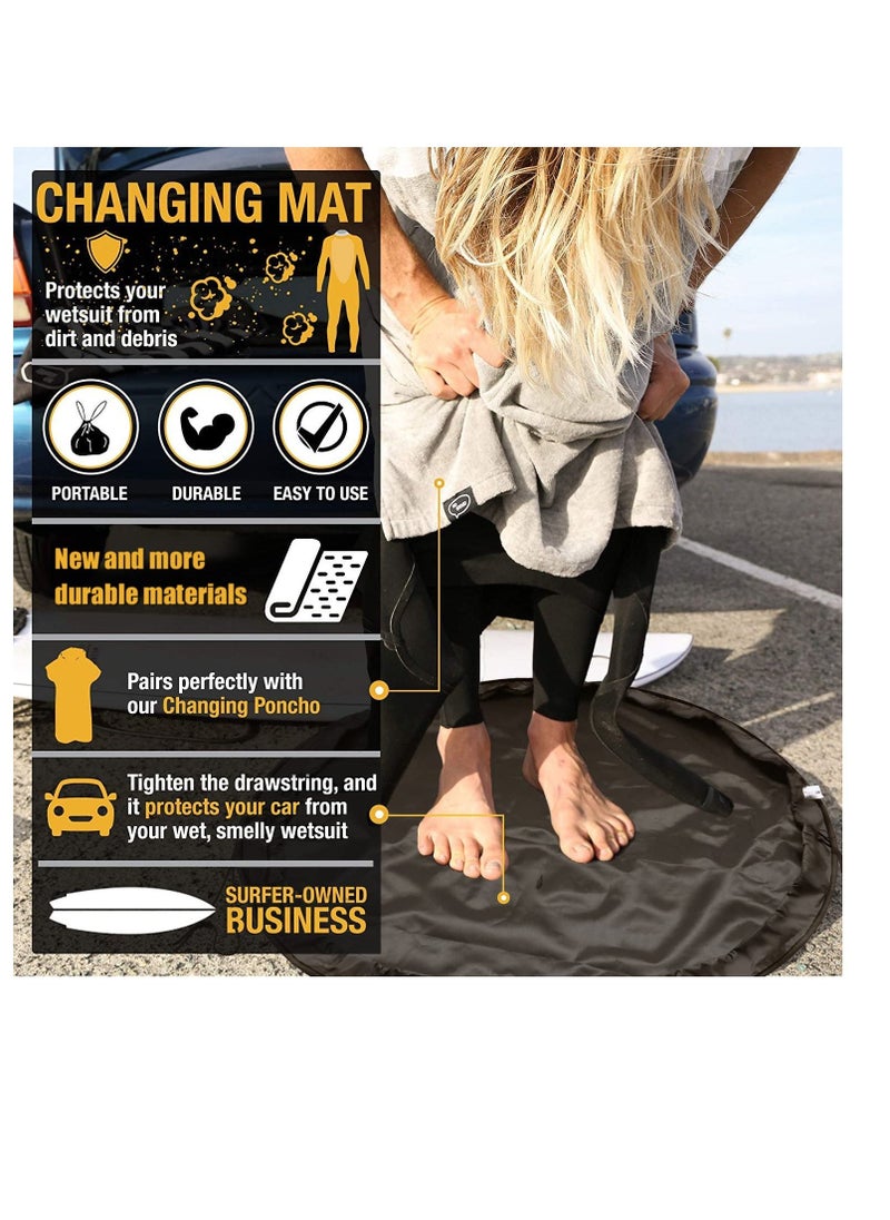 Wetsuit Changing Mat, Black Waterproof Surf Change Mats, Portable Dive Changing Mat, Durable Wetsuit Changing Mat/Waterproof Dry-Bag, for Water Sports, Surfing, Dive