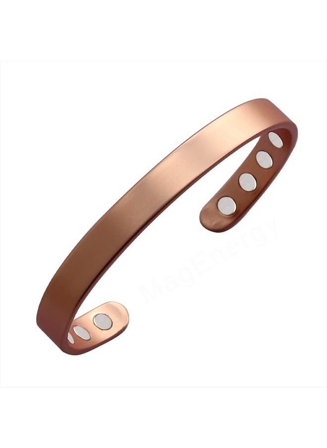 Copper Bracelet for Men and Women, 99.9% Pure Copper Magnetic Bangle with 8pcs 3500 Gauss Magnets,6.8