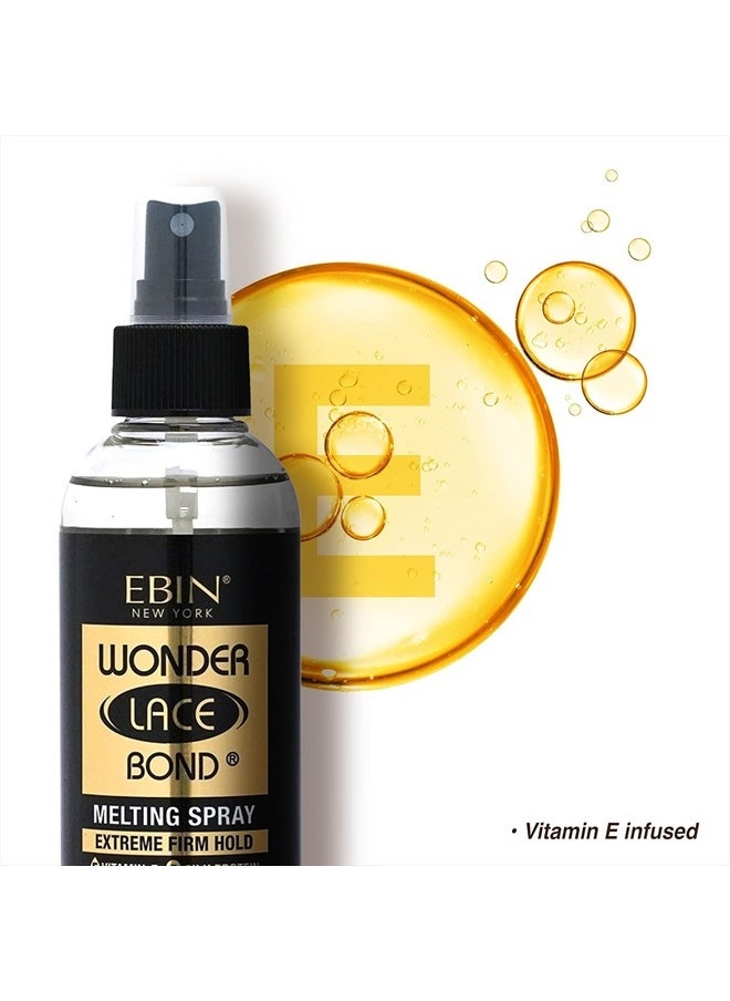 Wonder Bond Melting Spray 8oz/ 250ml - Extreme Firm Hold (Supreme) | No Reside, Long Lasting Formula with Protecting Edges, Gives Undetectable and Natural Look