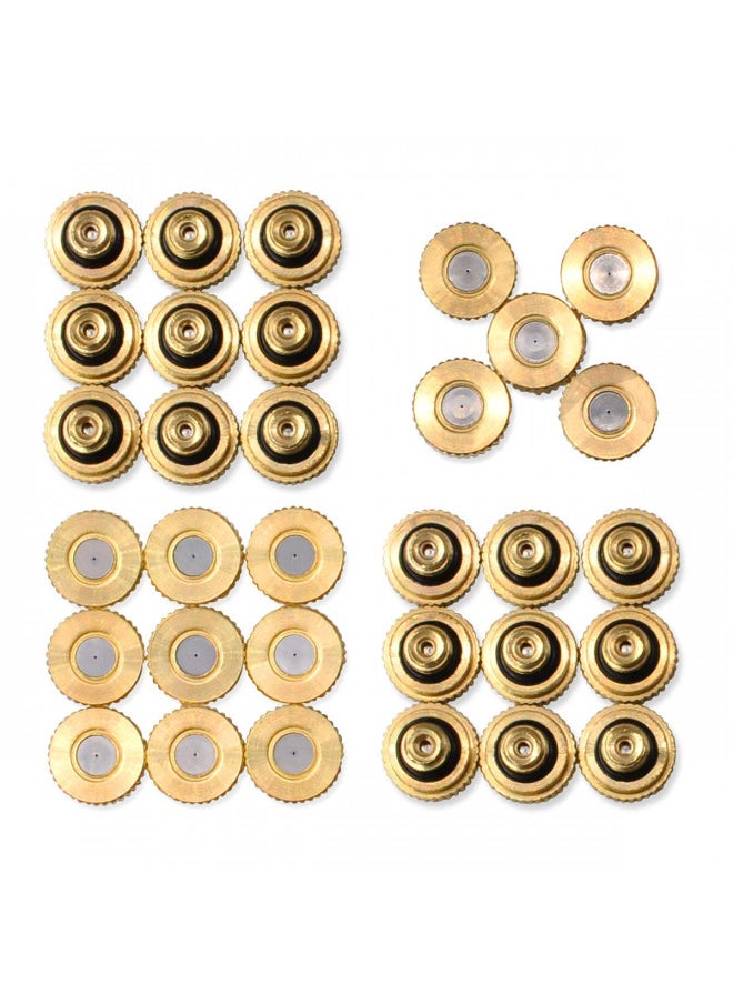 Aootech 32 Pack Brass Misting Nozzles for Outdoor Cooling System, 0.012 Orifice (0.3 mm) 10/24 UNC