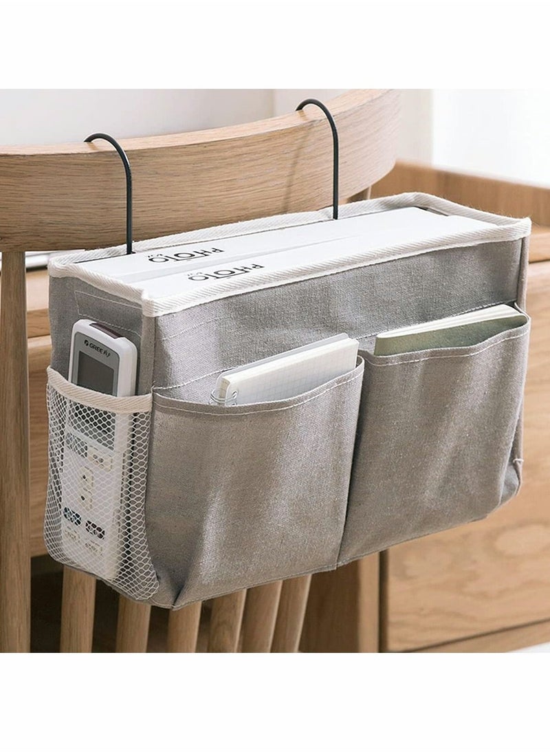 Bedside Storage Bag, Bed Pockets Baskets, Bedside Hanging Storage Organiser, Dormitory Bed Organiser Caddy Desktop Storage Rack for Home Office School Dorm Room Bunk Bed