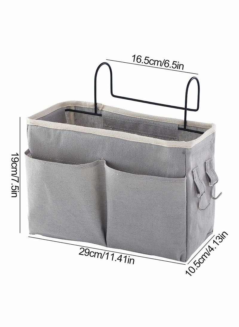 Bedside Storage Bag, Bed Pockets Baskets, Bedside Hanging Storage Organiser, Dormitory Bed Organiser Caddy Desktop Storage Rack for Home Office School Dorm Room Bunk Bed