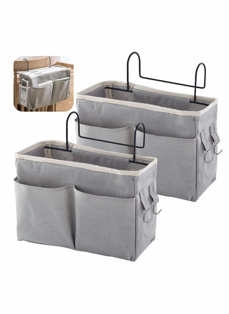 Bedside Storage Bag, Bed Pockets Baskets, Bedside Hanging Storage Organiser, Dormitory Bed Organiser Caddy Desktop Storage Rack for Home Office School Dorm Room Bunk Bed