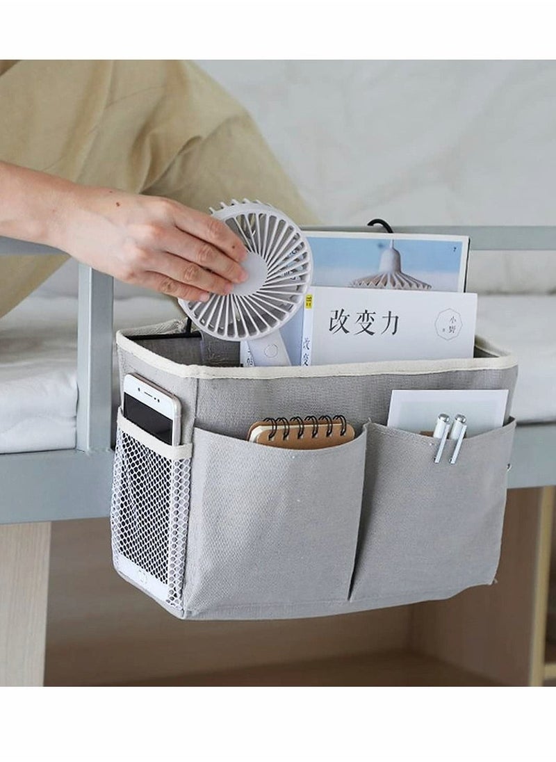 Bedside Storage Bag, Bed Pockets Baskets, Bedside Hanging Storage Organiser, Dormitory Bed Organiser Caddy Desktop Storage Rack for Home Office School Dorm Room Bunk Bed