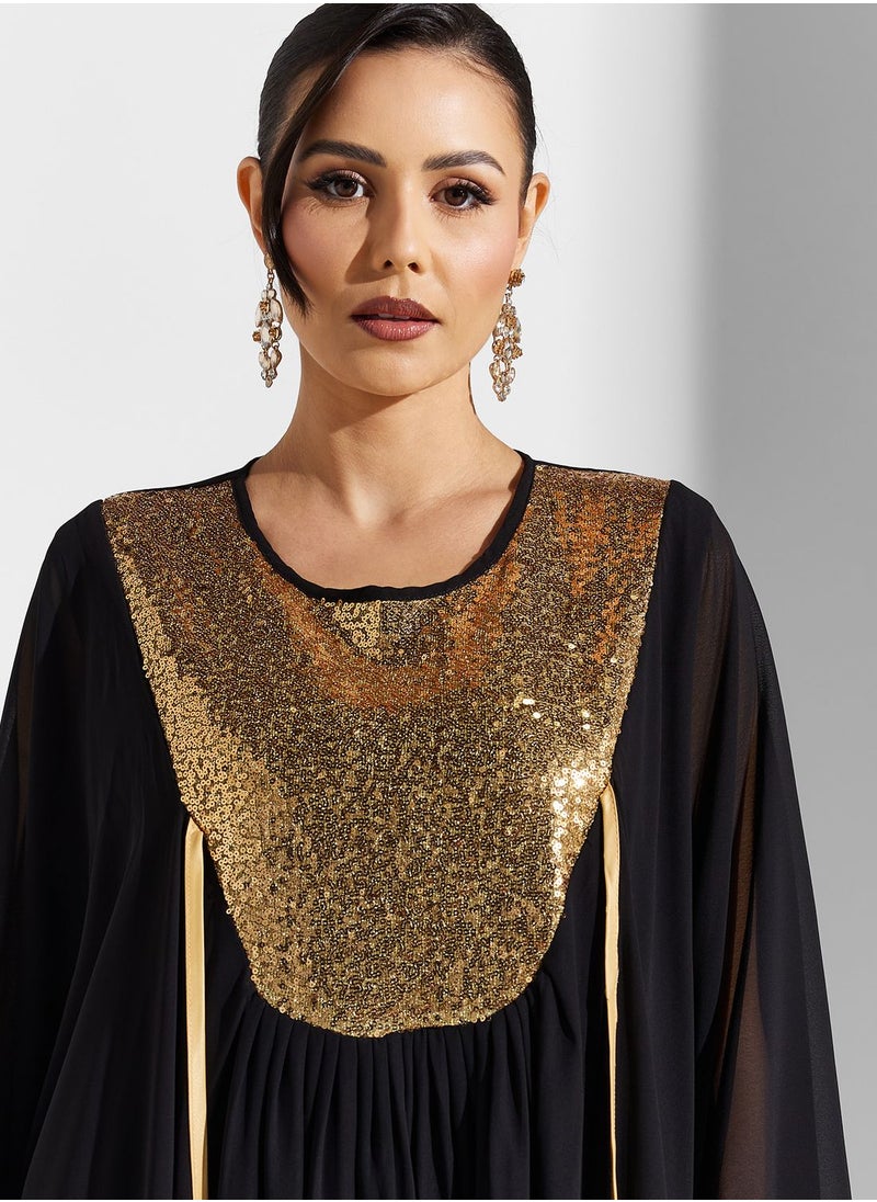 Shimmer Neck Kaftan