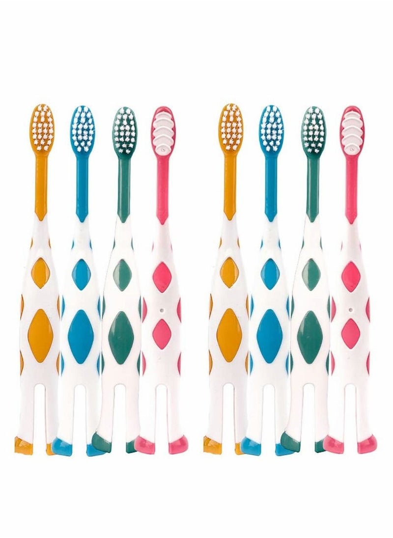 8 Packs Lovely Little Deer Extra Soft Toothbrush Set for Kids 2-5 Years