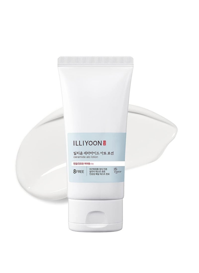 Illiyoon Ceramide Ato Lotion | Lightweight Moisturizer for Dry & Sensitive Skin, Barrier Repair for Face & Body, Mild for Babies, Vegan Certified, Korean Skin Care, 2.3 fl.oz.