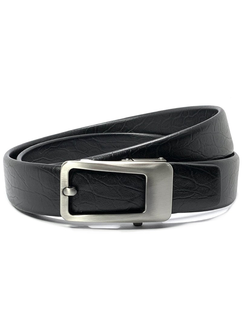 Classic Milano Men's Belt with Automatic Buckle - Stylish Faux Leather Belt for Men in Black, Ideal Gift and Perfect for Casual and Formal Wear