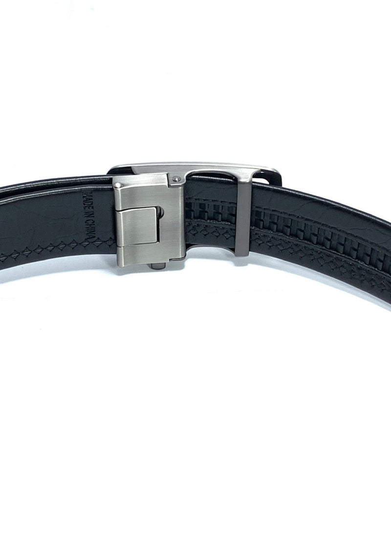 Classic Milano Men's Belt with Automatic Buckle - Stylish Faux Leather Belt for Men in Black, Ideal Gift and Perfect for Casual and Formal Wear