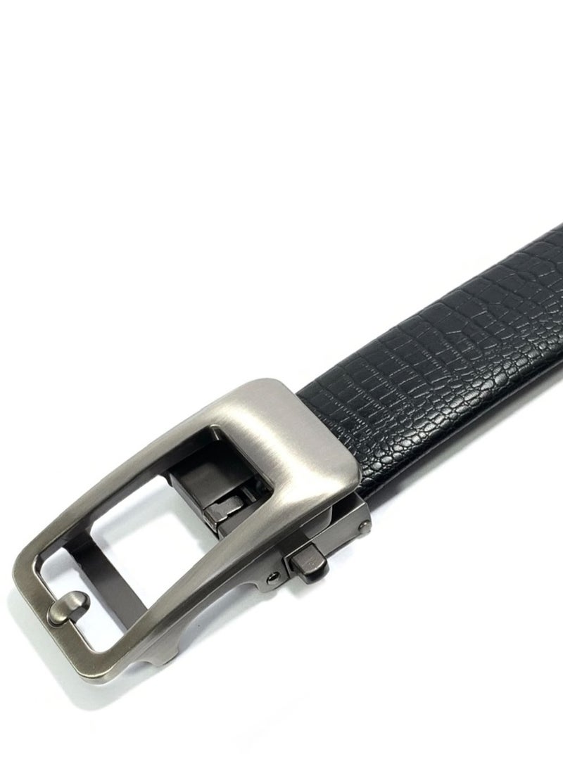 Classic Milano Men's Belt with Automatic Buckle - Stylish Faux Leather Belt for Men in Black, Ideal Gift and Perfect for Casual and Formal Wear