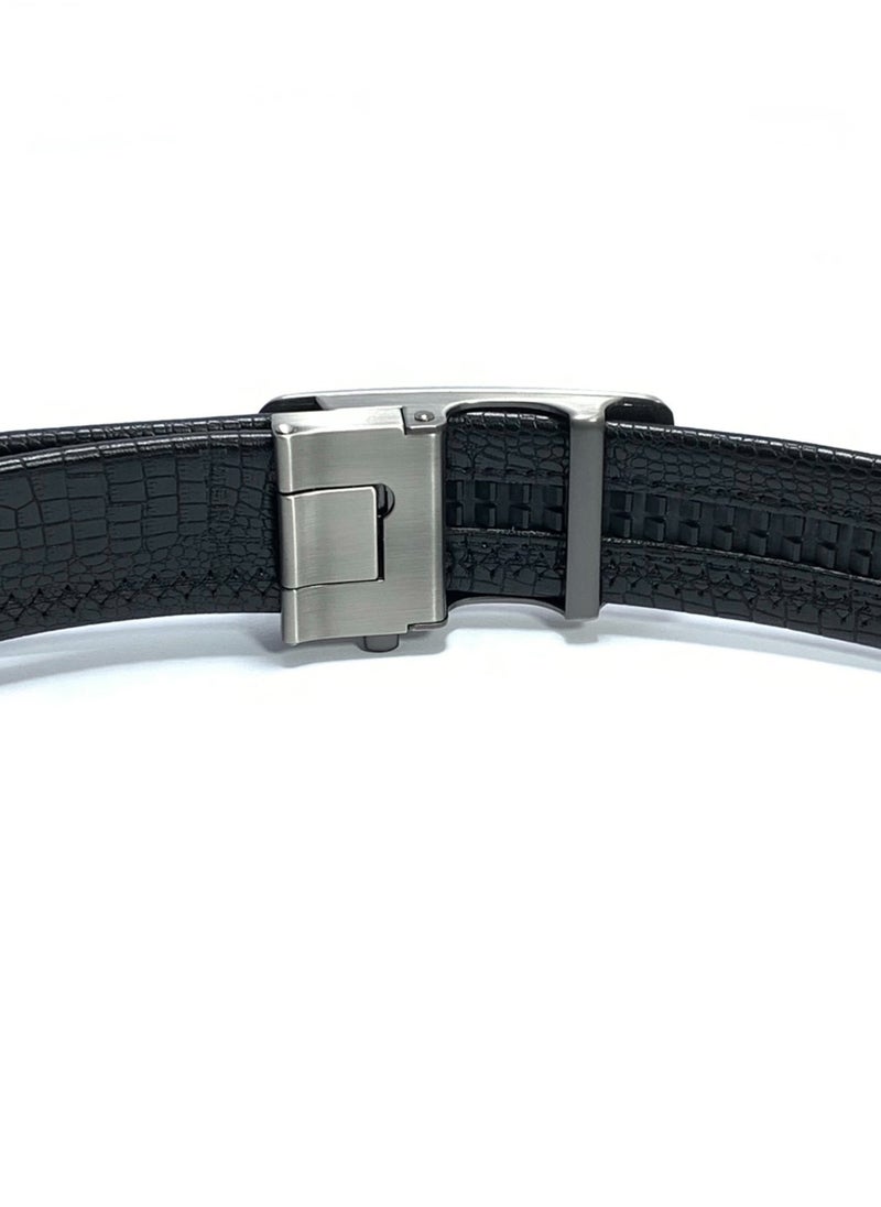 Classic Milano Men's Belt with Automatic Buckle - Stylish Faux Leather Belt for Men in Black, Ideal Gift and Perfect for Casual and Formal Wear