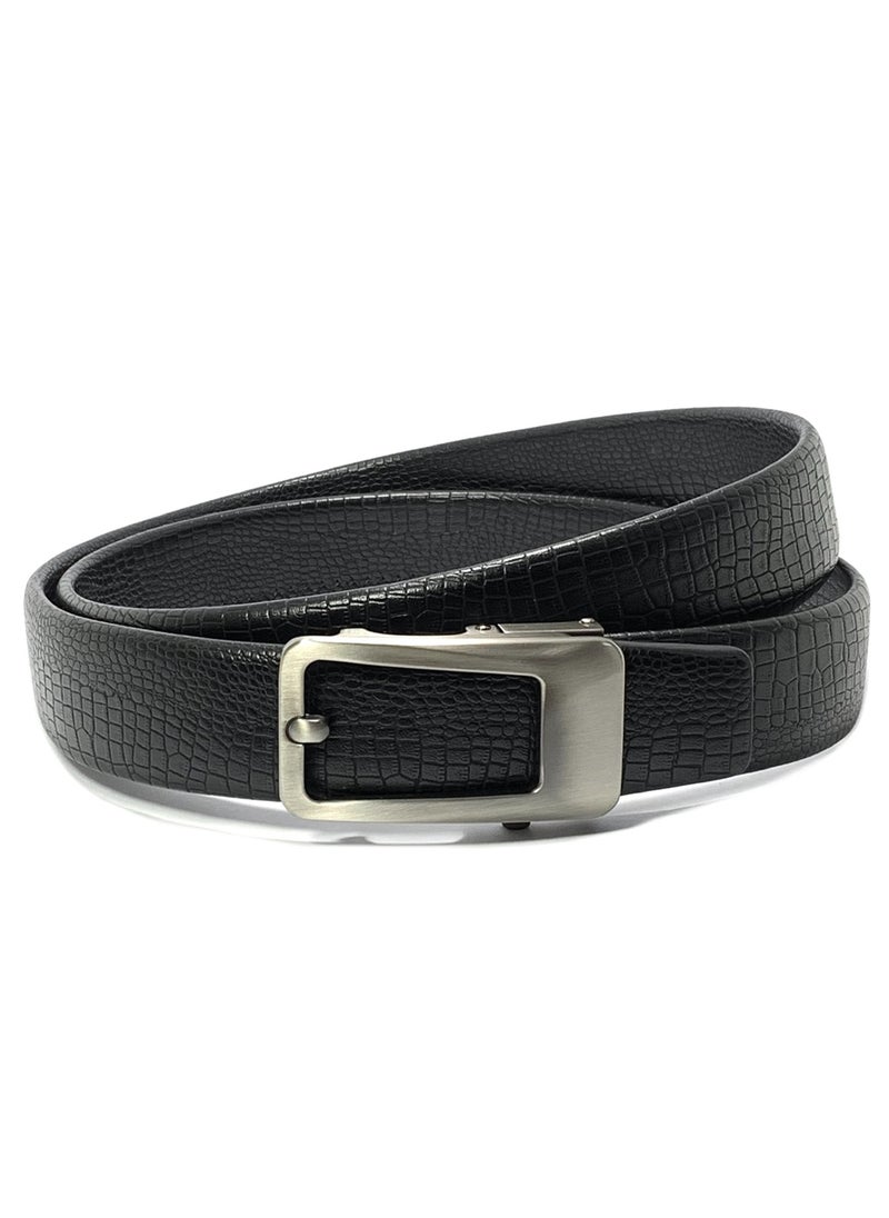 Classic Milano Men's Belt with Automatic Buckle - Stylish Faux Leather Belt for Men in Black, Ideal Gift and Perfect for Casual and Formal Wear