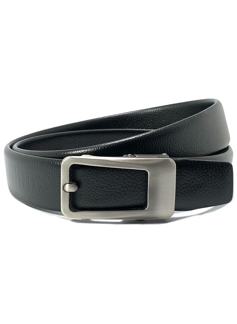 Classic Milano Men's Belt with Automatic Buckle - Stylish Faux Leather Belt for Men in Black, Ideal Gift and Perfect for Casual and Formal Wear