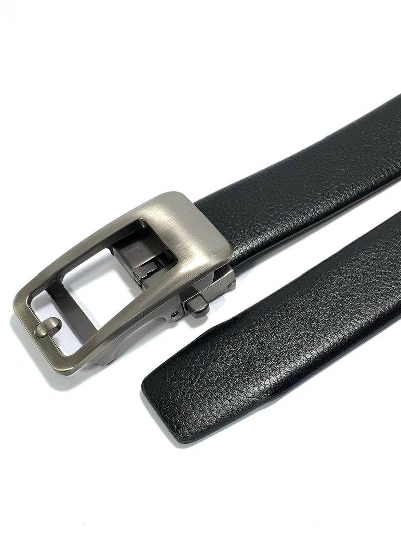 Classic Milano Men's Belt with Automatic Buckle - Stylish Faux Leather Belt for Men in Black, Ideal Gift and Perfect for Casual and Formal Wear