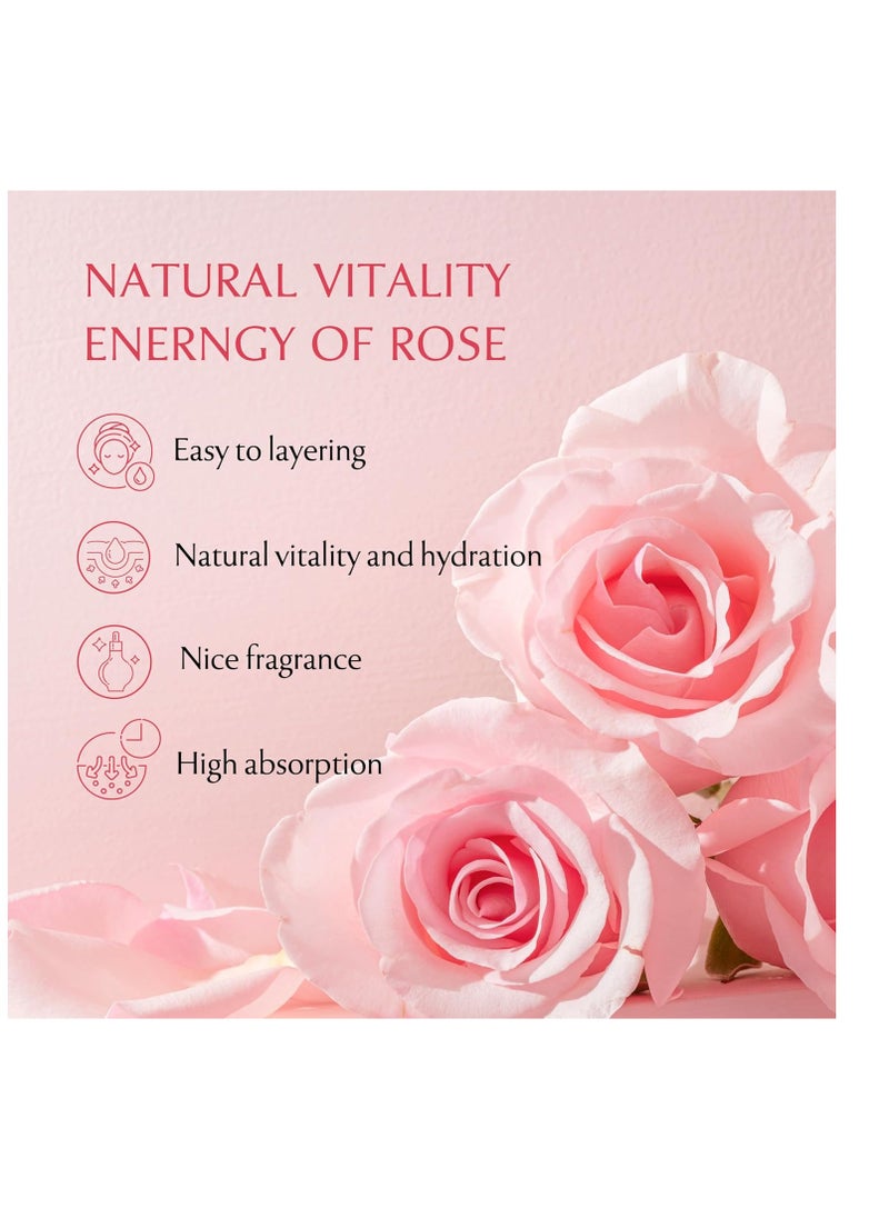 DERMALOGY by NEOGEN Hyal Glow Rose Essence - Hydrating Essence with 74% of Damask Rose Water Damask Rose Flower Oil & Damask Rose Extract 160ml / 5.41 oz