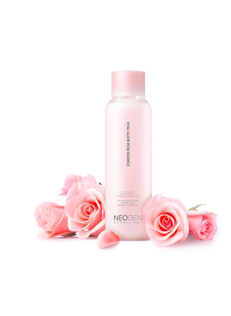 DERMALOGY by NEOGEN Hyal Glow Rose Essence - Hydrating Essence with 74% of Damask Rose Water Damask Rose Flower Oil & Damask Rose Extract 160ml / 5.41 oz