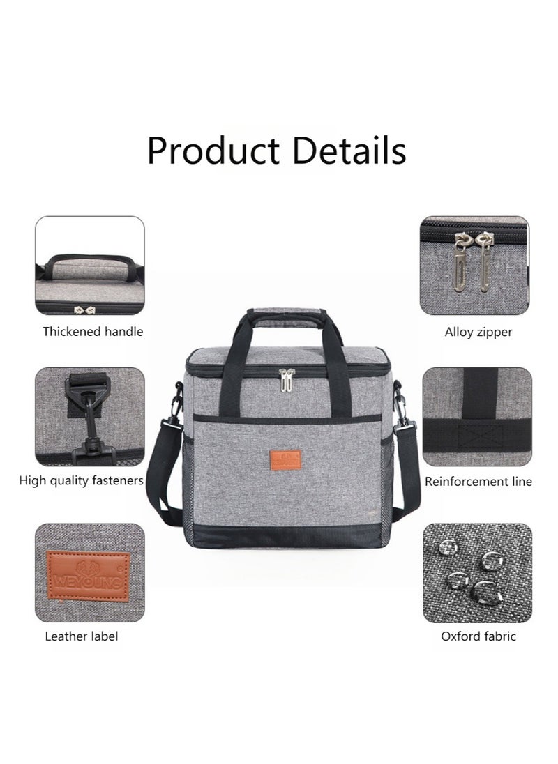 Insulated Meal Bag Insulated Lunch Bag Portable Outdoor Insulated Bag Oxford Cloth Thickened Waterproof(30*19*29CM,15L)