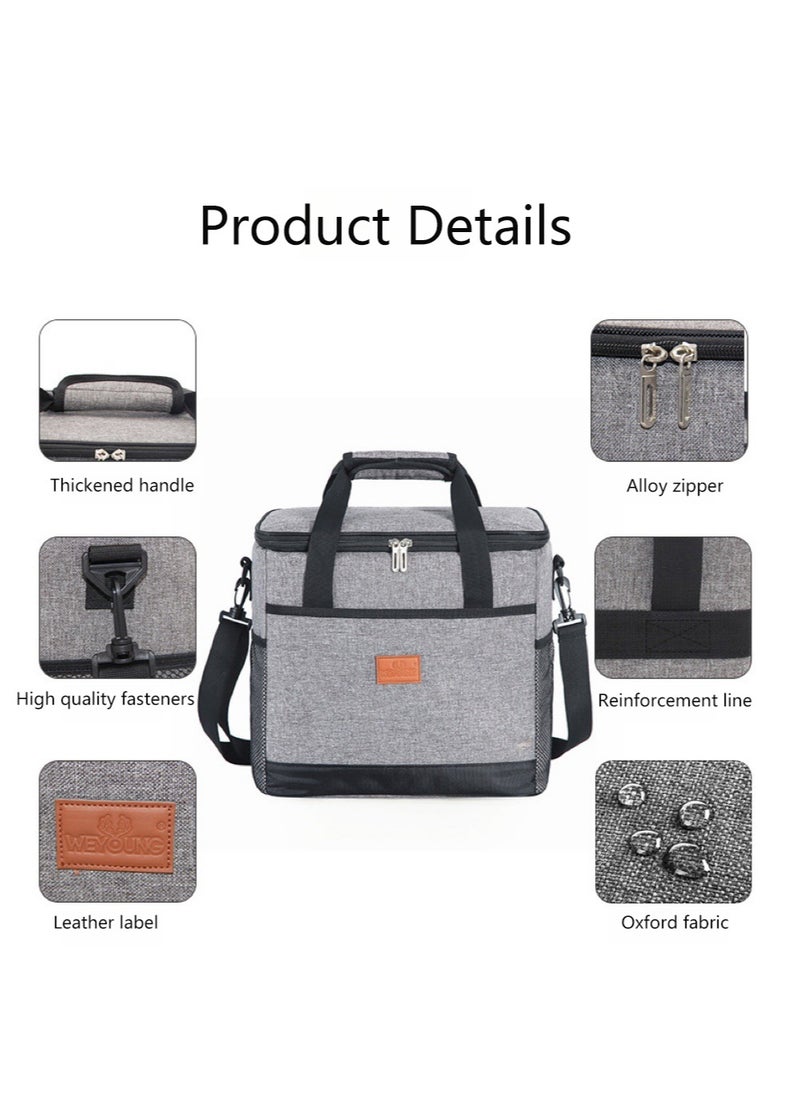 Insulated Meal Bag Insulated Lunch Bag Portable Outdoor Insulated Bag Oxford Cloth Thickened Waterproof(38*25*29CM,25L)