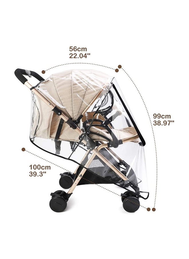 Universal Baby Stroller Rain Cover Pram Raincover Pushchair EVA Transparent and Waterproof for Buggy Carriage Travel Outdoor