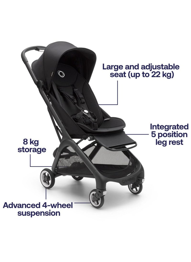 Bugaboo - Butterfly Complete Travel Stroller - Black/Midnight Black