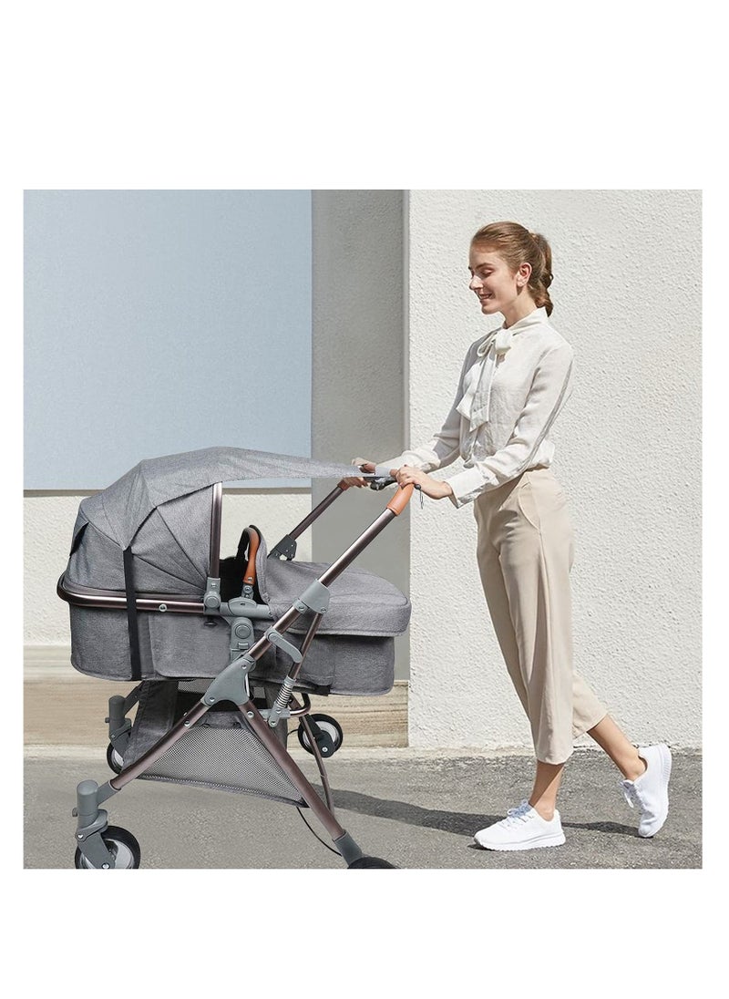 Pram Universal Sun Shade Stroller Awning Canopy Pushchair Parasol Accessories Uv Protection Sun Protection Grey