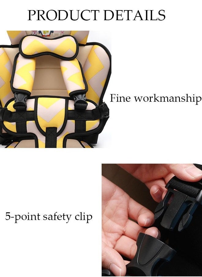 Portable Child Car Safety Chair Safety Seat With Five-Point Belt For kids Baby Portable Baby Car Seat with Safety Harness for Travel