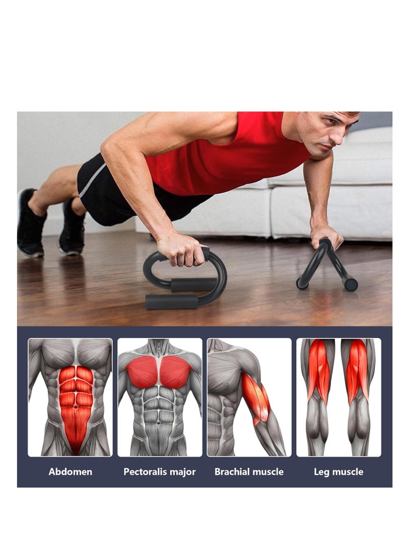 Push Up Bar S Shapes, Push up Stands Support Sweat Absorbent Thick Sponge Handle Non-slip, Quality PVC Material, Fitness Stand for Men Women Floor Strength Training Workout Equipment Home Gym