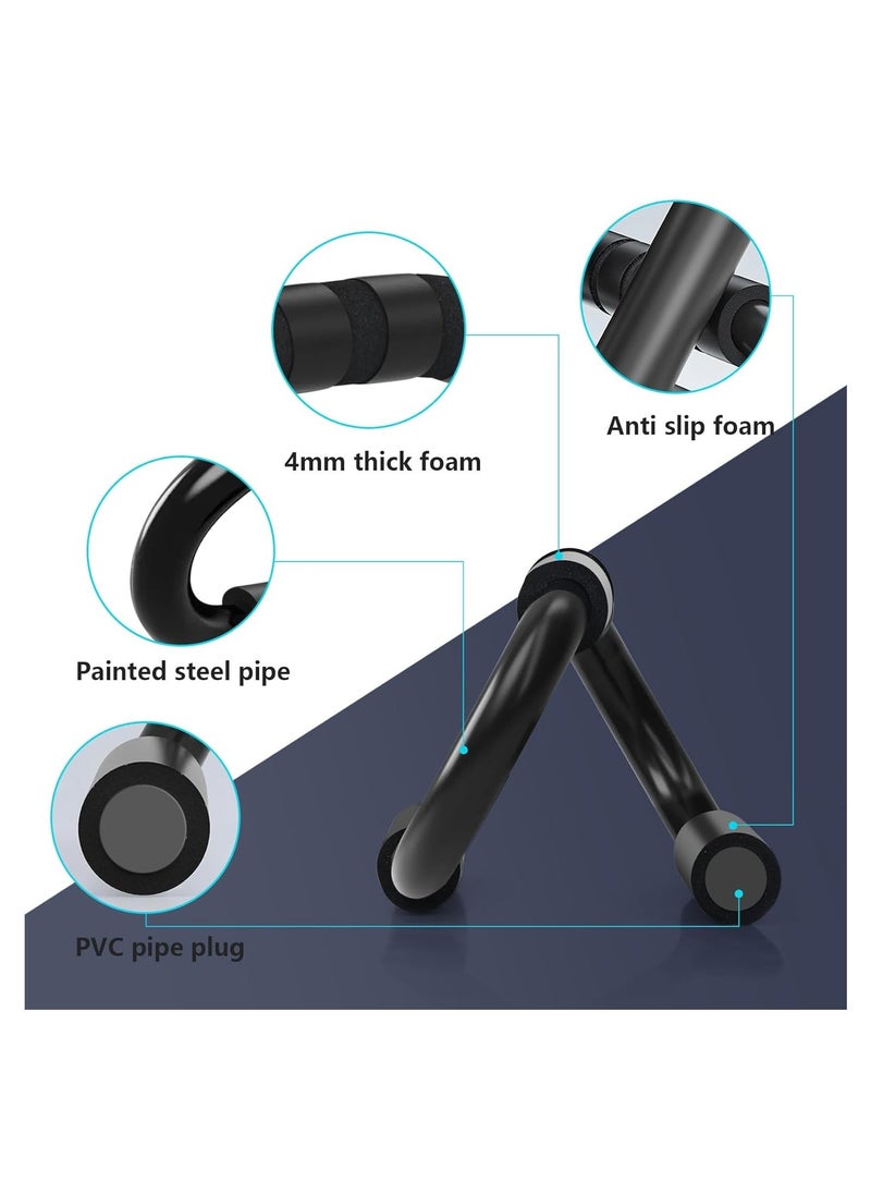 Push Up Bar S Shapes, Push up Stands Support Sweat Absorbent Thick Sponge Handle Non-slip, Quality PVC Material, Fitness Stand for Men Women Floor Strength Training Workout Equipment Home Gym
