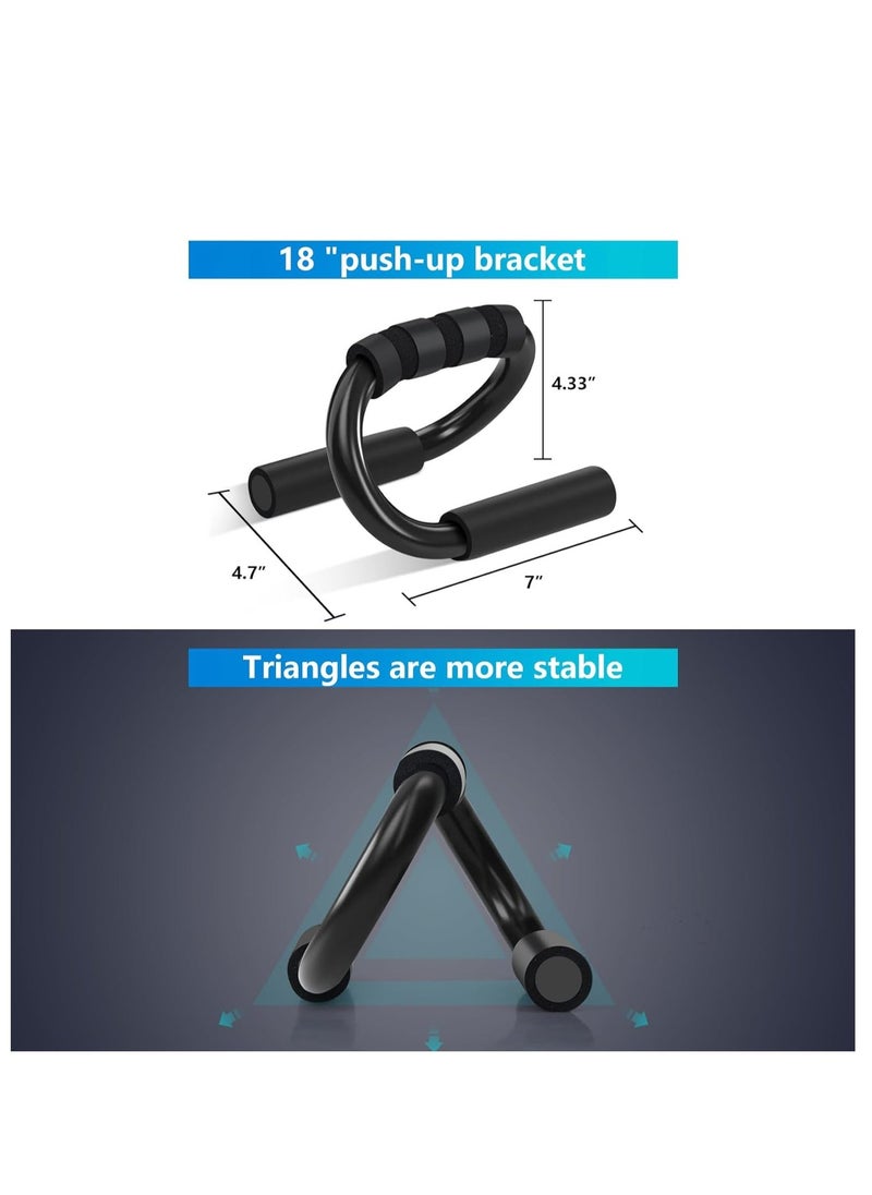 Push Up Bar S Shapes, Push up Stands Support Sweat Absorbent Thick Sponge Handle Non-slip, Quality PVC Material, Fitness Stand for Men Women Floor Strength Training Workout Equipment Home Gym