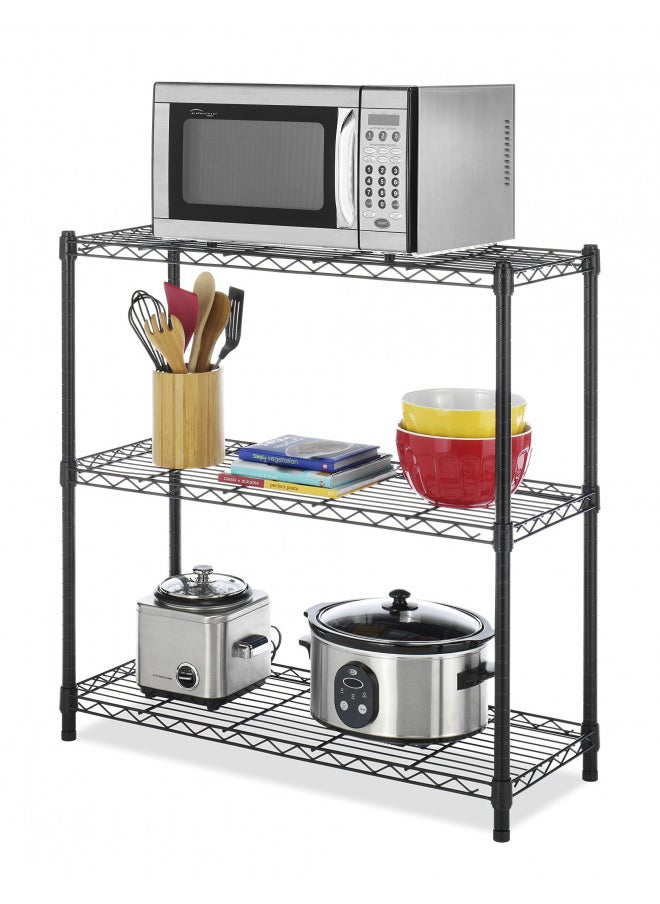 Whitmor Leveling Feet 350 Capacity Per Shelf Adjustable Shelves, 3 TIER(Supreme), Black