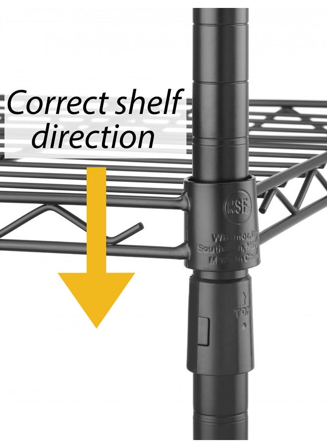 Whitmor Leveling Feet 350 Capacity Per Shelf Adjustable Shelves, 3 TIER(Supreme), Black