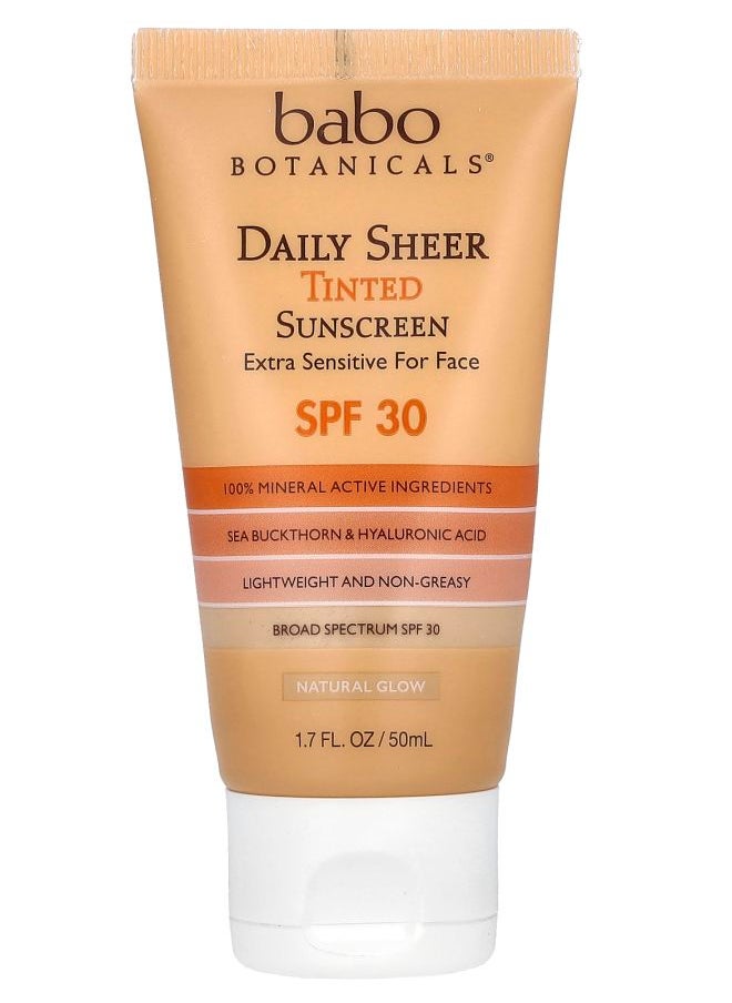 Daily Sheer Tinted Sunscreen SPF 30 Natural Glow Fragrance Free 1.7 fl oz (50 ml)