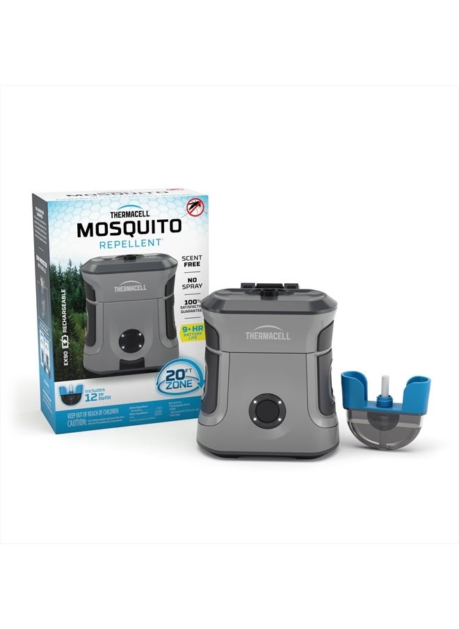 Mosquito Repellent Rechargeable Adventure EX-Series EX90; Patio Shield with 9-Hour Battery, Includes 12-Hour Refill, Rubber Armor & Carabiner; Scent Free Bug Spray Alternative