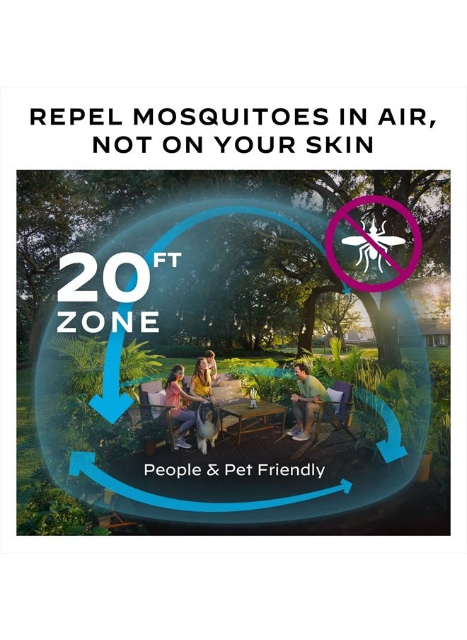 Mosquito Repellent Rechargeable Adventure EX-Series EX90; Patio Shield with 9-Hour Battery, Includes 12-Hour Refill, Rubber Armor & Carabiner; Scent Free Bug Spray Alternative