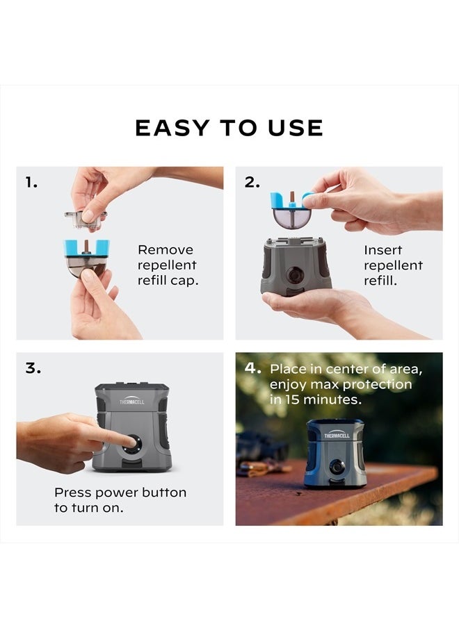 Mosquito Repellent Rechargeable Adventure EX-Series EX90; Patio Shield with 9-Hour Battery, Includes 12-Hour Refill, Rubber Armor & Carabiner; Scent Free Bug Spray Alternative