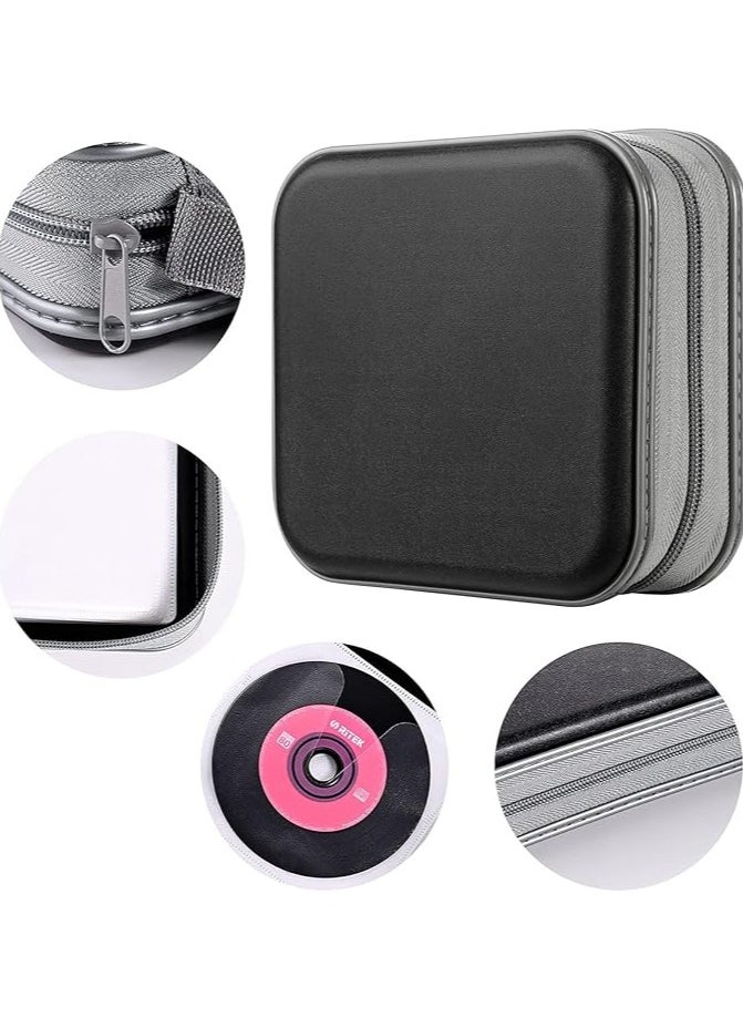 DVD Case, 48 Capacity CD Case Portable CD Case Holder Storage Hard Plastic DVD CD Wallet Holder Organizer for Car