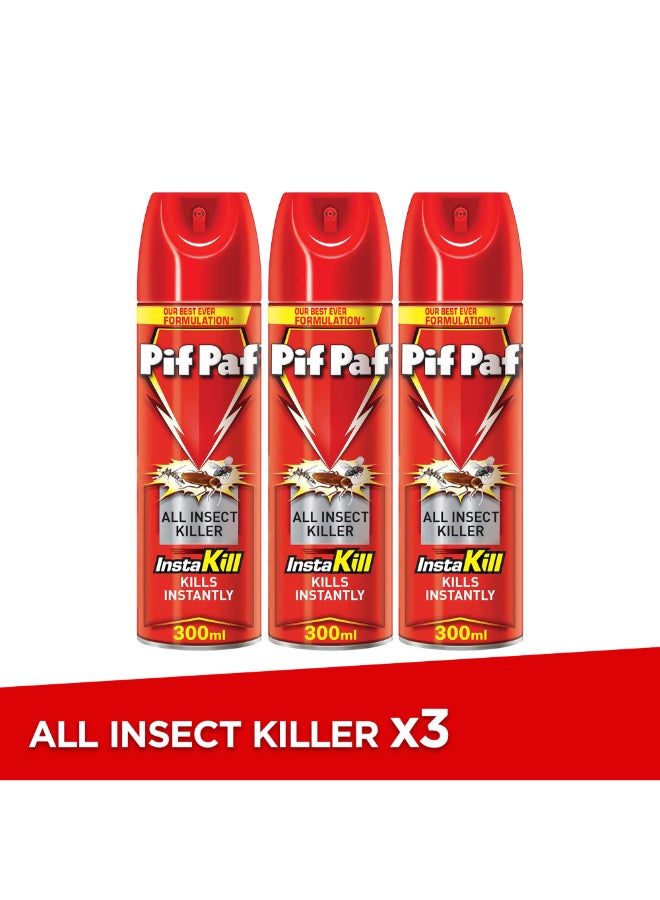 All Kills Cockroaches, Ants, Flies And Mosquitoes Killer Spray Multicolour 3x300ml