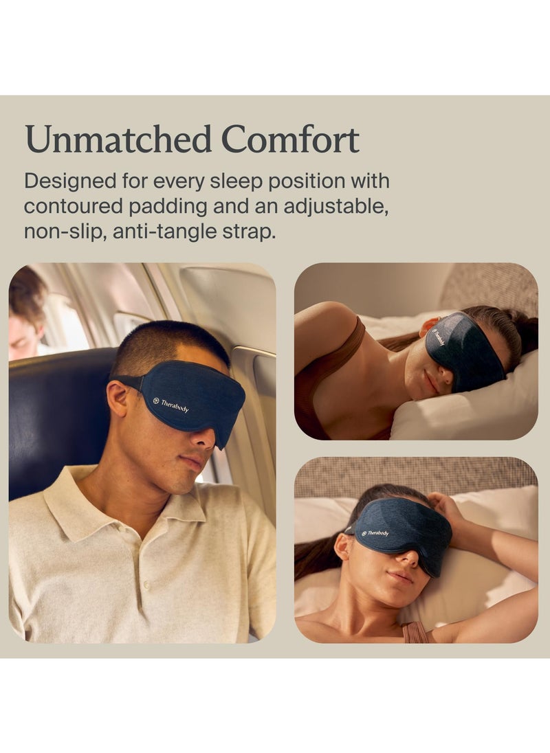 Therabody Sleep Mask Ultra-Comfortable, 100% Blackout Sleep Eye Mask with Gentle Eye Massager Vibration for Stress Relief, Headache Relief & Self Care - Facial Massager Sleeping Mask for Women & Men