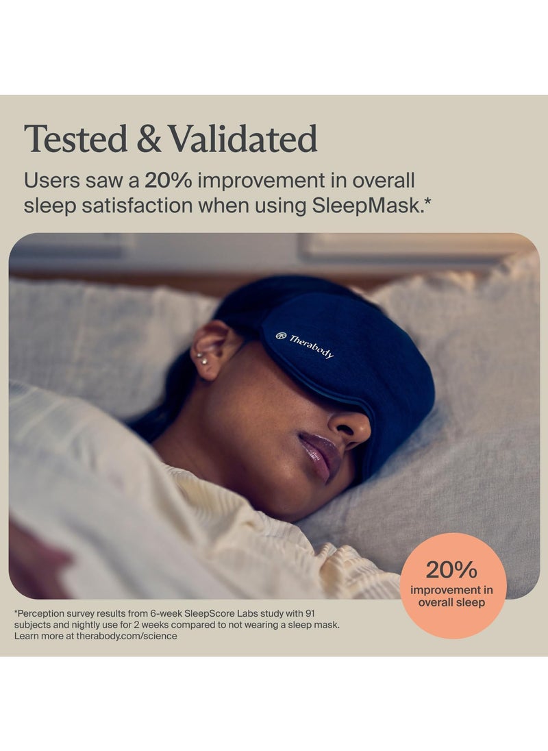 Therabody Sleep Mask Ultra-Comfortable, 100% Blackout Sleep Eye Mask with Gentle Eye Massager Vibration for Stress Relief, Headache Relief & Self Care - Facial Massager Sleeping Mask for Women & Men